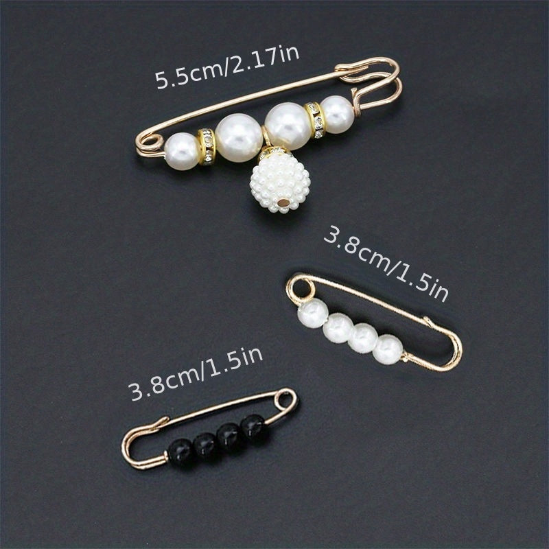 Faux Pearl Brooch Pins Set for Clothing Decoration