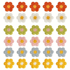 30pcs Flower Embroidery Patches DIY Sewing For Clothes Bags Hat Decoration
