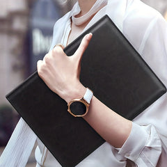 PU Leather Portfolio Folder w/ Clipboard Clip Padfolio - Business Interview Resu