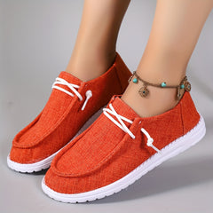 Women's Solid Low Top Sneakers Lightweight Casual Walking Shoes