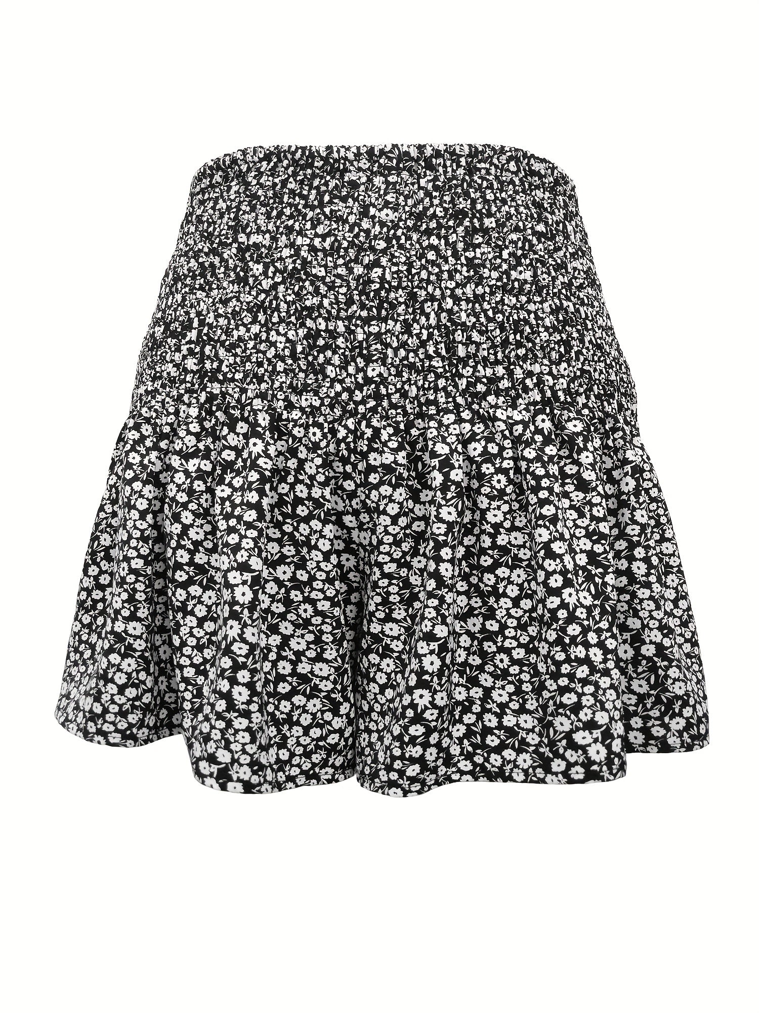 Floral Print Vacation Shorts Shirred Waist Summer Women's Clothing