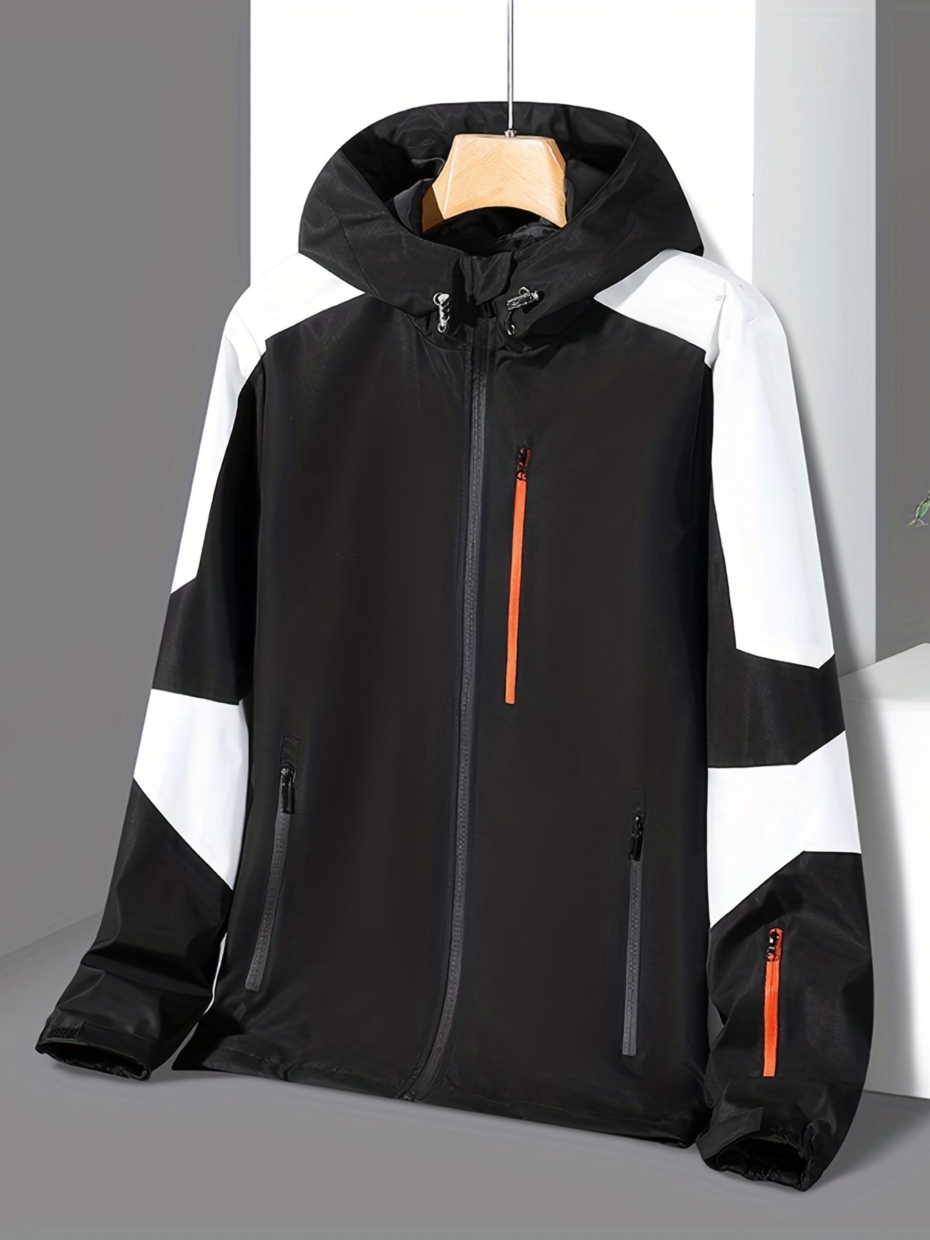 Men's Lightweight Hooded Windbreaker Jacket - Zip Up Coat for Spring Fall