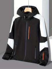 Men's Lightweight Hooded Windbreaker Jacket - Zip Up Coat for Spring Fall