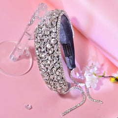 Vintage Velvet Headband Baroque Rhinestone Wide Headband for Festive Events A238