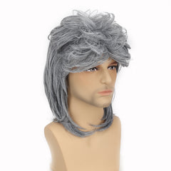 Men's Grey Curved Cropped Wig