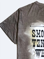Men's Letter Print Sports T-shirt Round Neck Tee Shirt For Summer