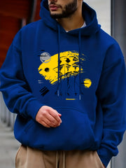 Doodle Print Hoodie for Men - Men's Casual Graphic Pullover Hooded Sweatshirt