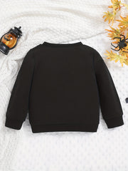 Kid's Halloween Cartoon Print Sweatshirt Crew Neck Pullover T-shirt