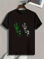 Leaves Print Men's Graphic T shirt for Summer
