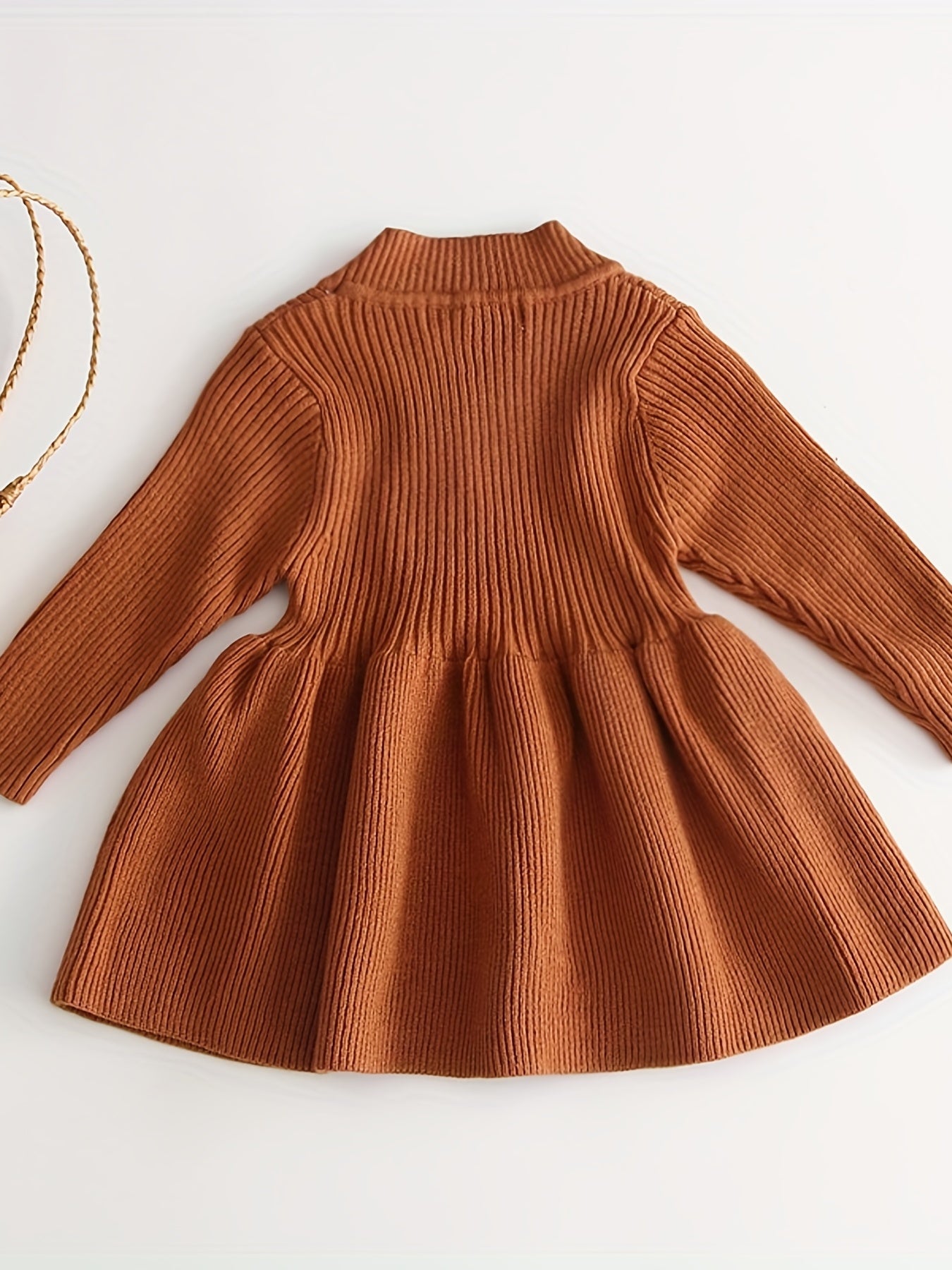 Baby Girls Pleated Knitted Sweater Dress Autumn Winter
