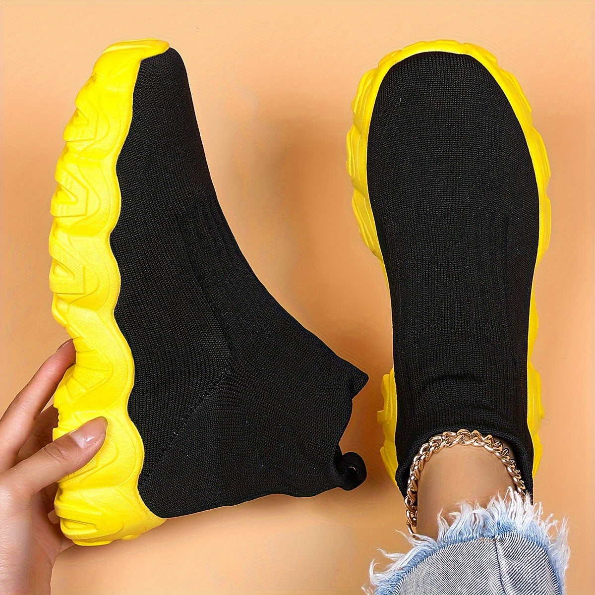 Soft Running Shoes Lightweight Breathable Slip On Outdoor Sneakers