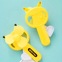 Yellow Mouse Handheld Fan Portable Manual Cooling Fan