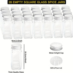 4 Tier Spice Rack Organizer with 28 Jars and 432 Labels