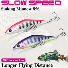Slow Sinking Minnow Fishing Lure Bionic Wobbler Hard Bait Fishing Gear