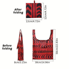 Red Dots Reusable Grocery Bags Folding Shopping Bag Waterproof