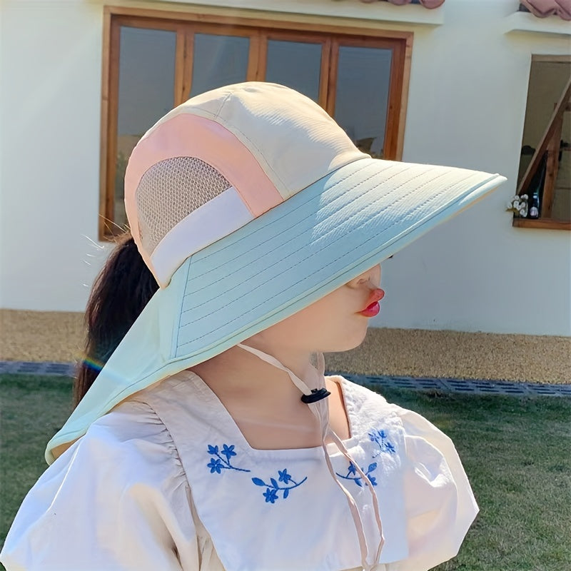 Kids Sun Protection Hat with Neck Cover for Outdoor Activities