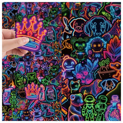 50pcs Neon Light Series Graffiti Stickers Waterproof DIY Decoration