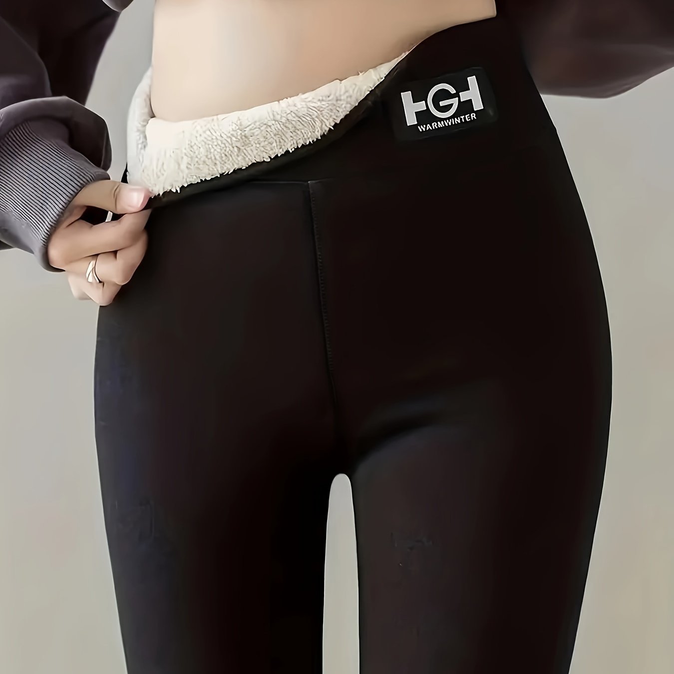 Women's Fleece Warm Leggings High Waist Yoga Tight Pants