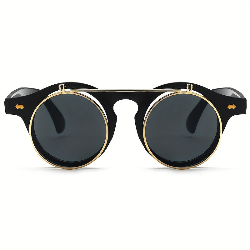 Men's Retro Flip Sunglasses Mixed Decorative Beach Glasses