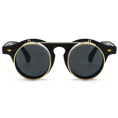 Men's Retro Flip Sunglasses Mixed Decorative Beach Glasses