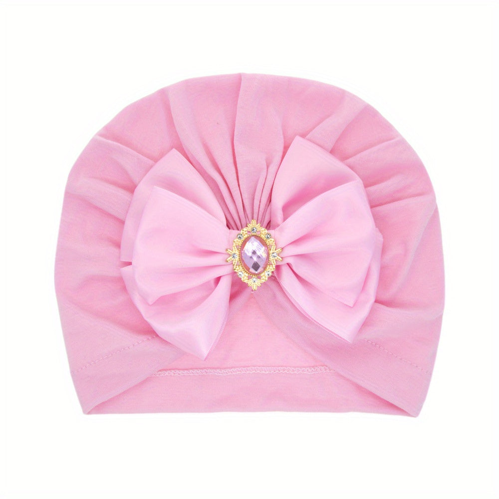 Baby Girls Bowknot Turban Beanie Cap Headwear Accessories