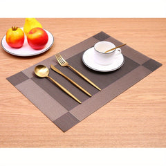 Set of 12 Plastic Place Mats with Diagonal Frame