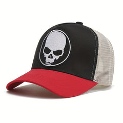 Unisex Cotton High Top Skull Baseball Cap Hip Hop Outdoor Peaked Cap