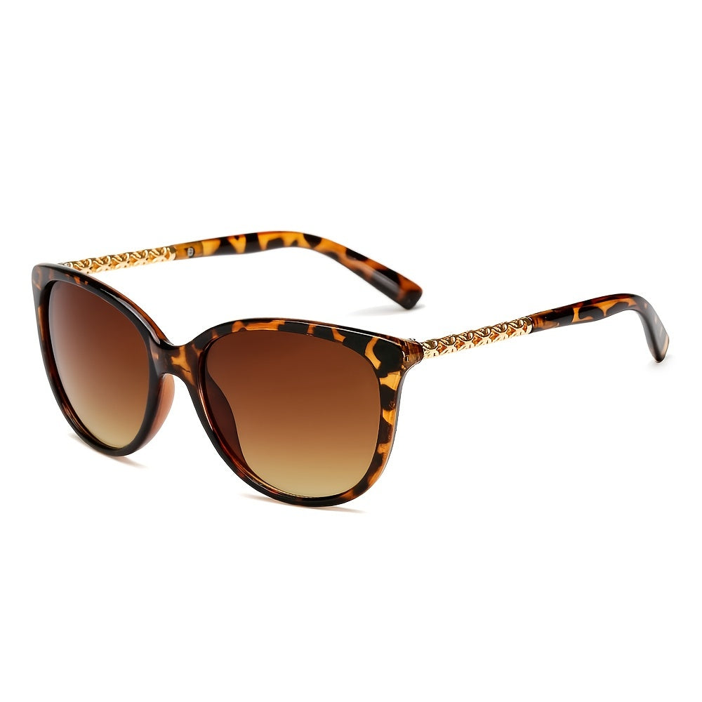 Vintage Round Sunglasses Gradient Metal Cat Eye Shades Women