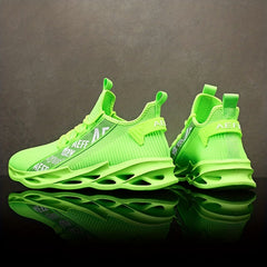 Men's Letter Print Lace Up Knit Sneakers Casual Shoes