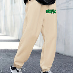 NOFX Letter Print Casual Joggers Men's Pants Drawstring