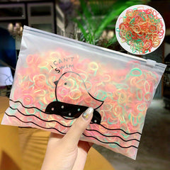1000 Disposable Colorful Hair Bands Hair Ties for Girls