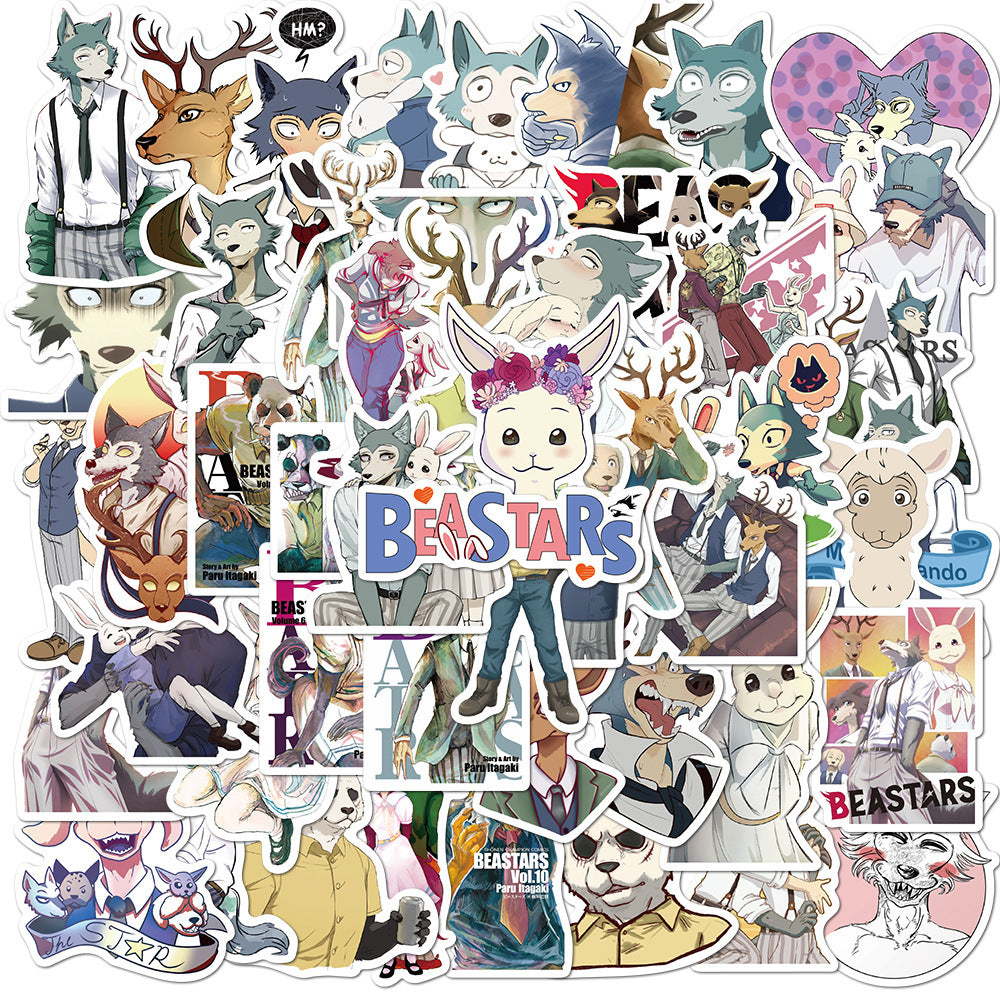 50pcs BEASTARS Cartoon Waterproof Graffiti Stickers DIY Materials