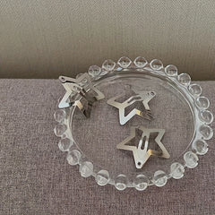 5pcs Star Hairpin Metallic Hair Clip Silvery Star Hairpin