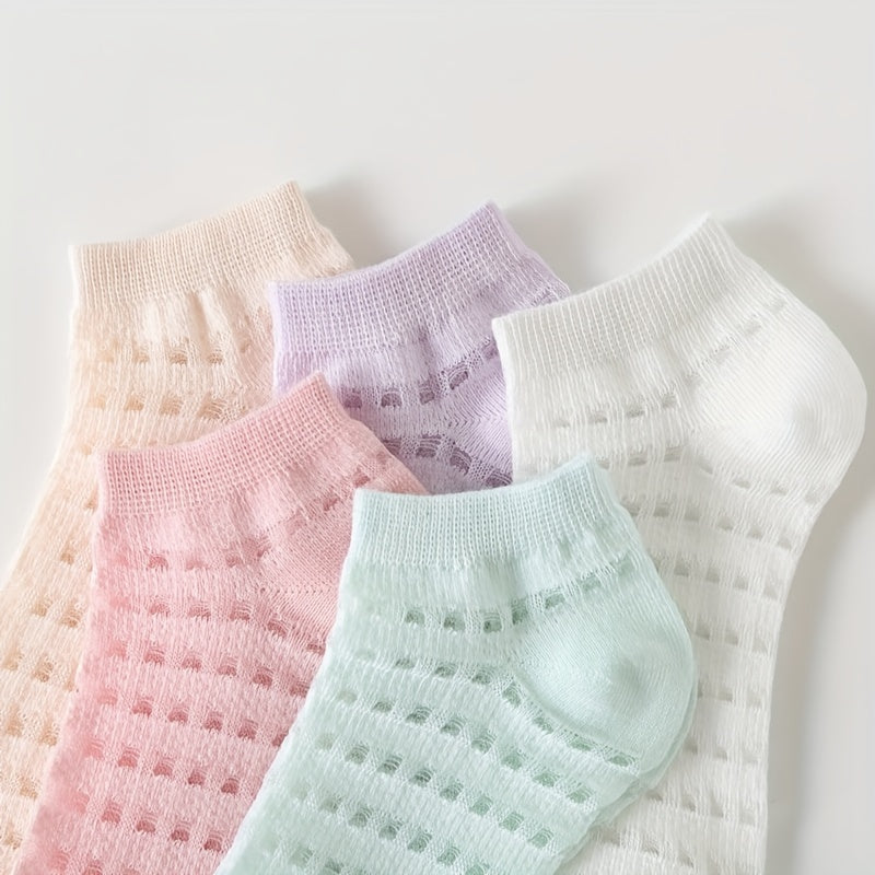 5 Pairs Mesh Low Cut Ankle Socks Women's Stockings
