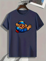 Cartoon Monkey Print Men's Graphic T shirt Casual Comfy Tees For Summer