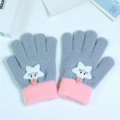 Kids Winter Plush Cartoon Touch Screen Gloves Ages 3-7