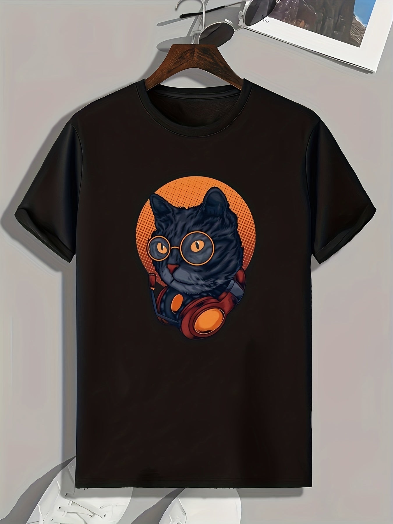 Cat Print Men's Graphic T shirt Casual Comfy Tees For Summer