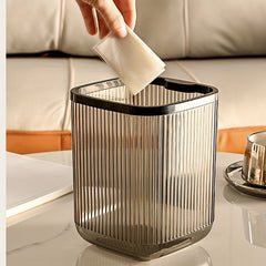Desktop Trash Can With Phone Bracket Translucent Small Trash Can