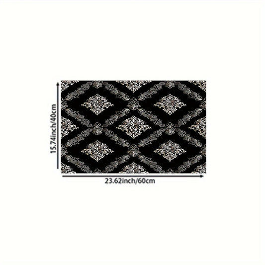 Symmetrical Diamond Print Rug Vintage Pattern Washable Carpet for Indoor Decor