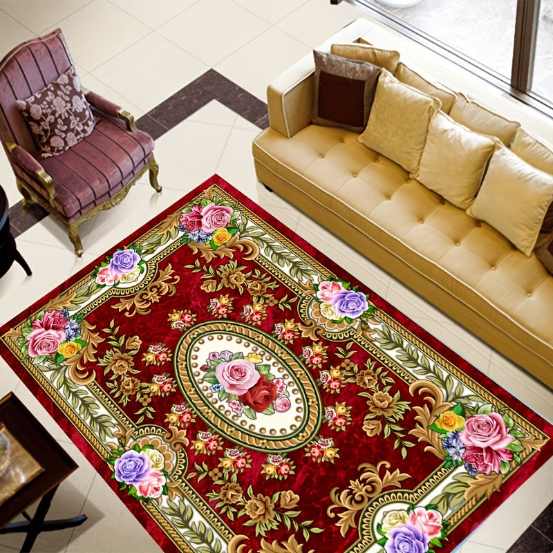 Boho Anti Fatigue Kitchen Rugs Vintage Absorbent Non Slip Soft Faux Sheepskin