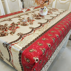 Floral Printed Tablecloth PVC Heat Insulation Waterproof Table Cover