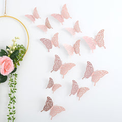 3D Hollow Butterfly Wall Paste Wedding Party Background Home Decor