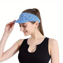 Striped Ponytail Visor Hat UV Protection Sports Sun Hat