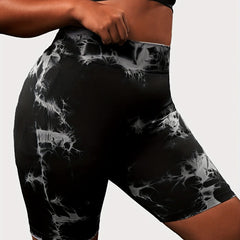 Tie Dye High Rise Skinny Shorts