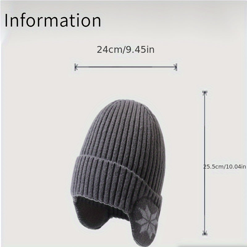 Winter Warm Knitted Beanie Hat Male Outdoor Cycling Coldproof Pullover Hat