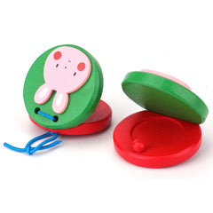 2pcs Wooden Cartoon Animal Sound Board Musical Toy
