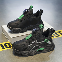 Boy's Chunky Shoes With Rotating Buckle Comfy Non Slip Sneakers