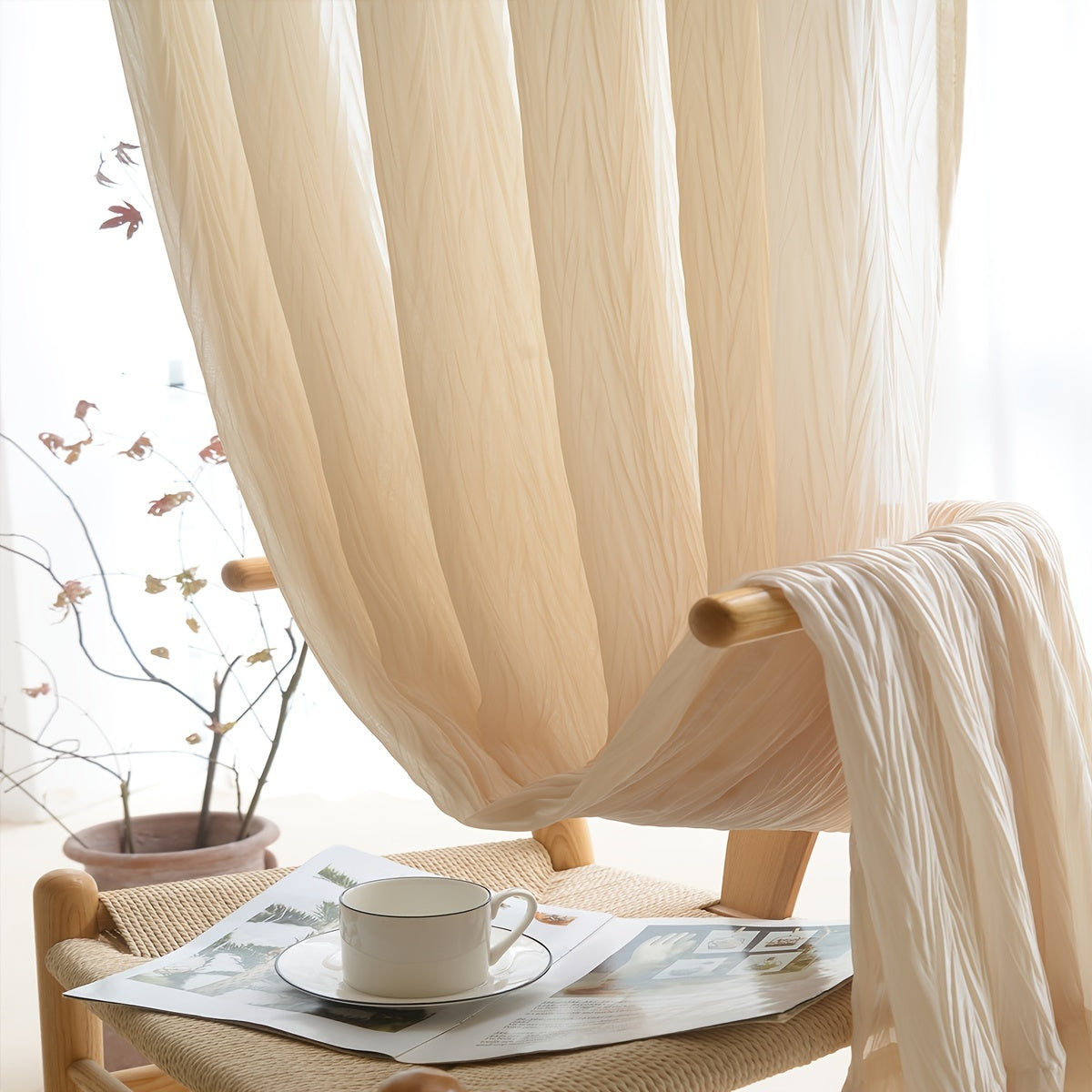 Velvet Sheer Window Curtain for Home Decor