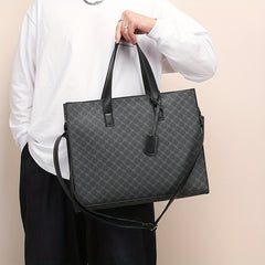 Leather Business Briefcase Tote Bag Waterproof Wear resistant Messenger Bag