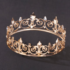 Royal Round Crown Metal Crowns And Tiaras For Cosplay Prom Party Decorations